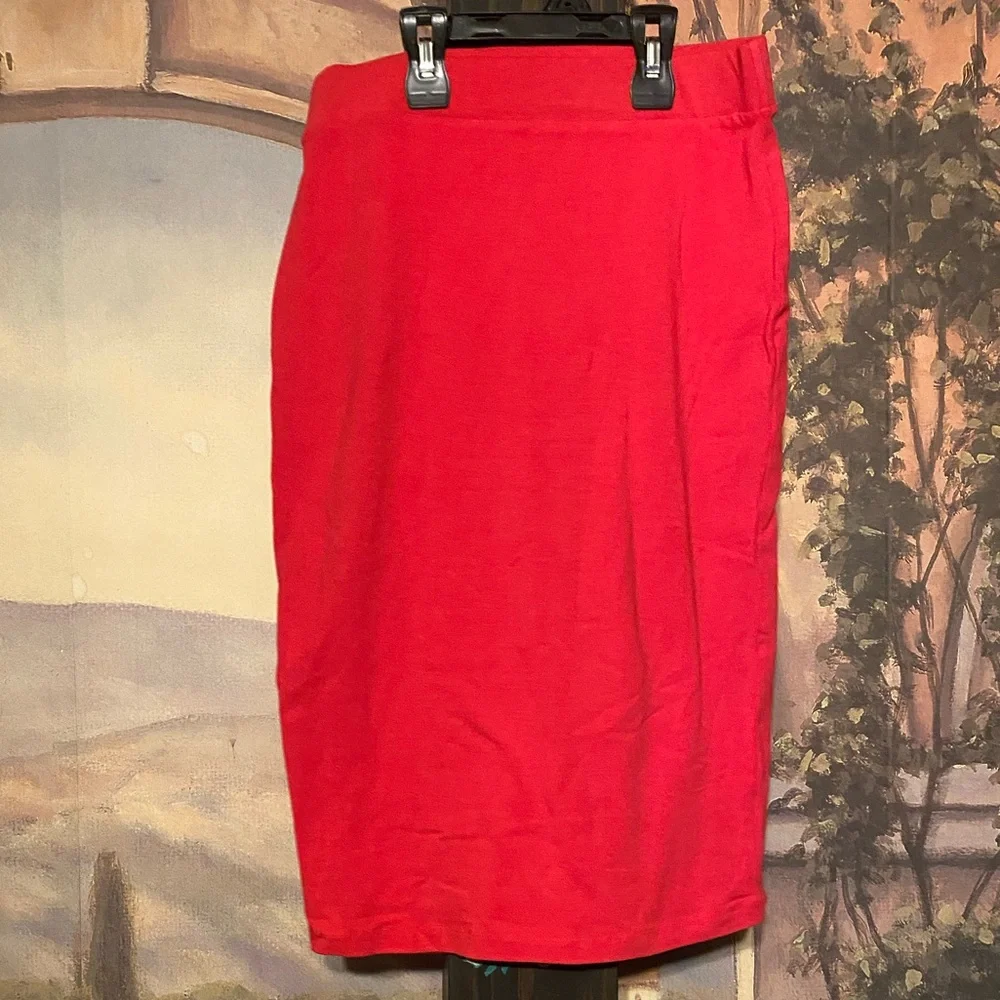 Zenana premium red pencil skirt - Picture 2 of 5